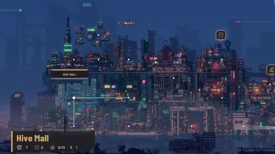 Interior neon rooms in the city of Nivalis